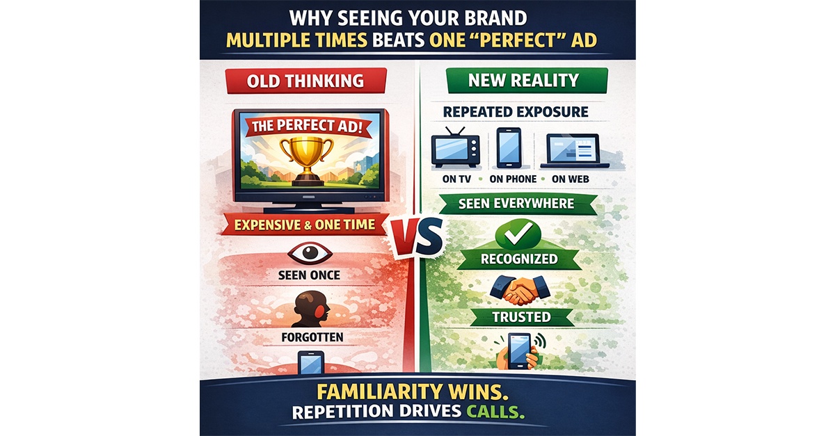 EckCreativeMedia Why Seeing Your Brand Multiple Times beats one perefct ad